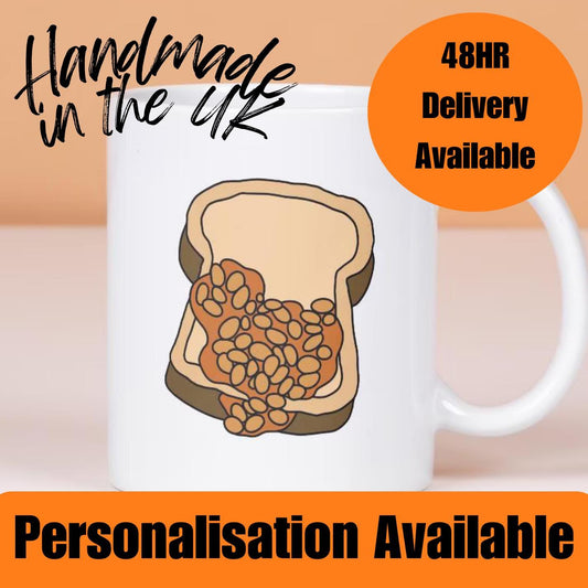 Beans On Toast Breakfast Mug, Positivity 11oz 15oz Tea Coffee Mug, Funny Customisable, Comedy Mug, Personalised Fun Gift, Breakfast Gift